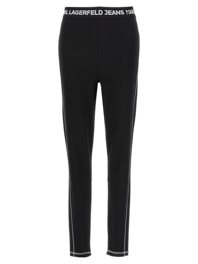 Shop Karl Lagerfeld Logo Leggings In Black