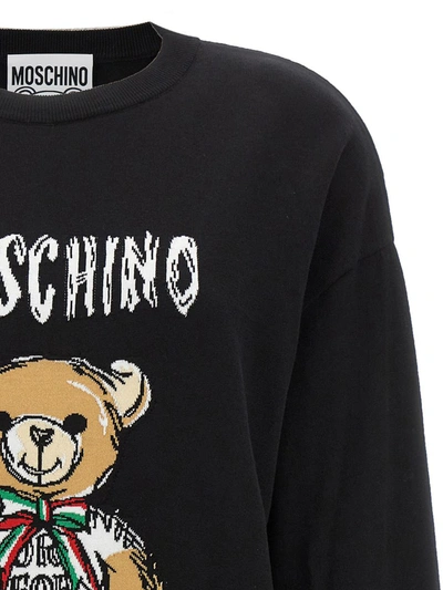 Shop Moschino 'teddy Bear' Sweater In Black