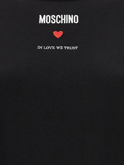 Shop Moschino 'in Love We Trust' Sweater In Black
