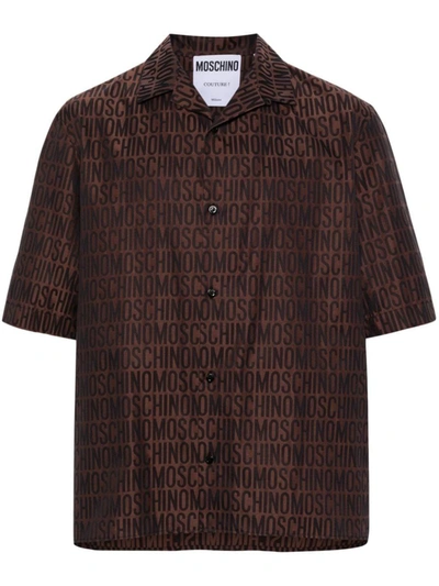 Shop Moschino Shirts In Brown