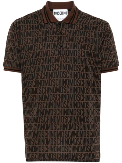 Shop Moschino T-shirts And Polos In Brown