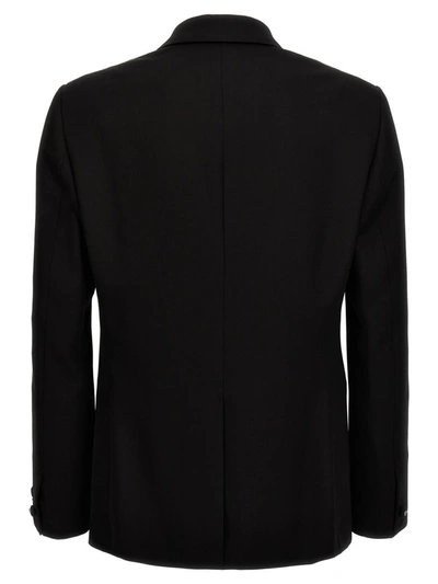 Shop Versace Blazer With Trim In Black