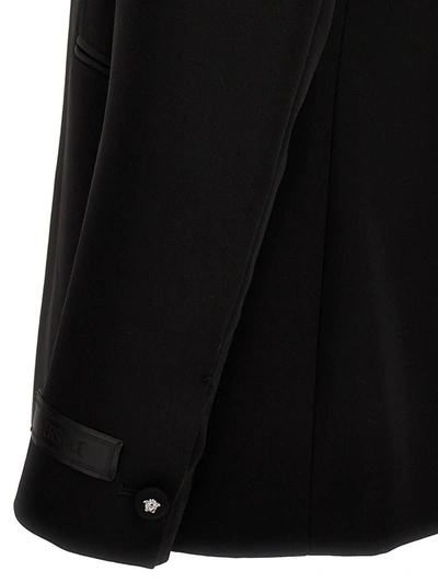 Shop Versace Blazer With Trim In Black