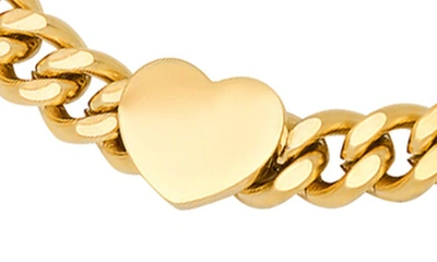 Hmy Jewelry 18k Rose Gold Plated Stainless Steel Heart Bracelet In Yellow