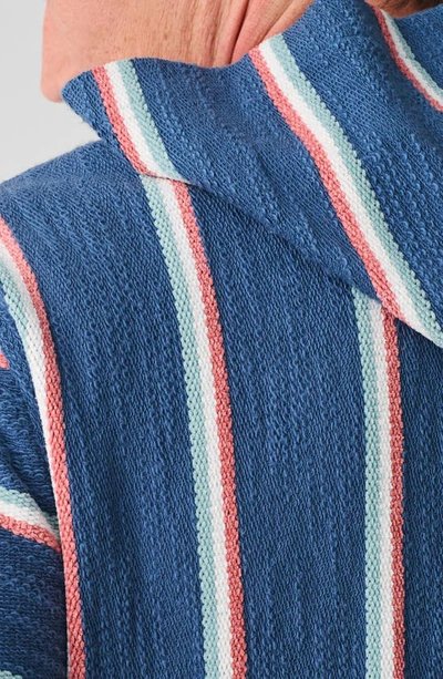 Shop Faherty Biarritz Stripe Cotton Blend Hoodie In Horizon Summer Stripe