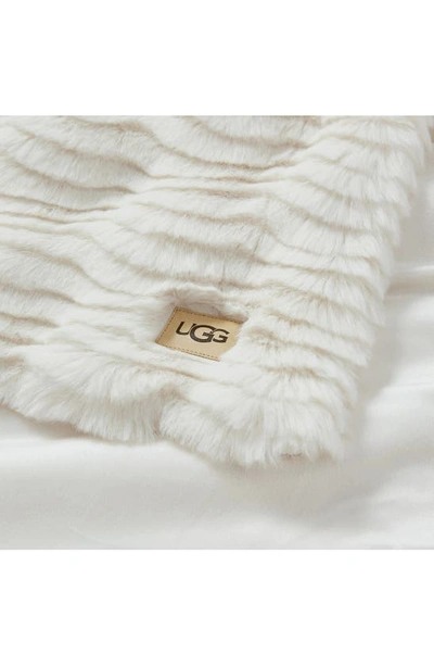 Shop Ugg Cayden Faux Fur Throw Blanket In Snow