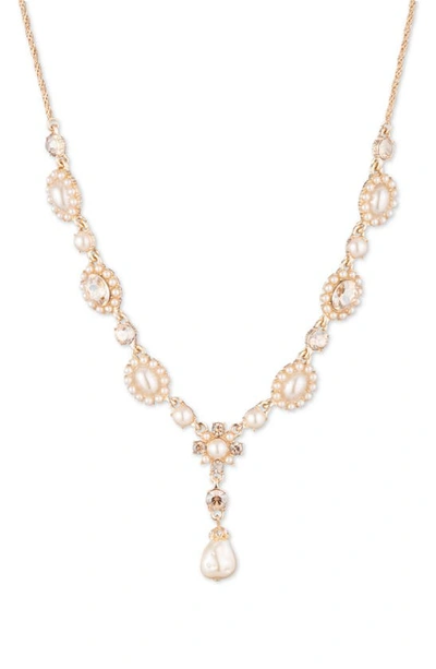 Shop Marchesa Precious Imitation Pearl Y-necklace In Gld/ Pearl