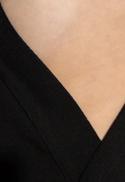 Shop Saint Laurent Backless Cross-neck Bodysuit In Black