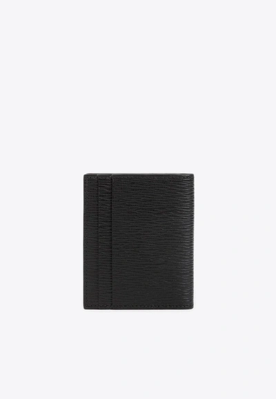 Shop Ferragamo Bi-fold Leather Cardholder In Black