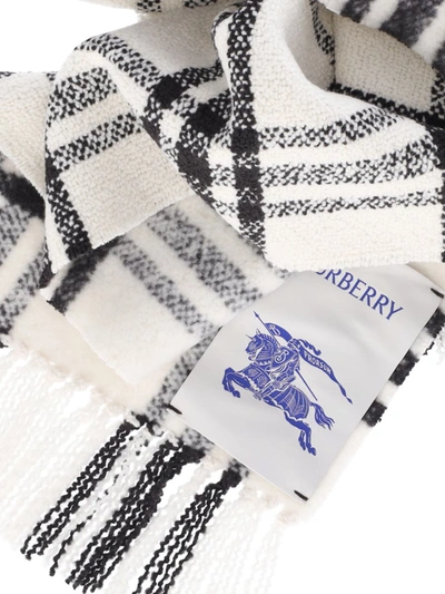 Shop Burberry Scarfs In White