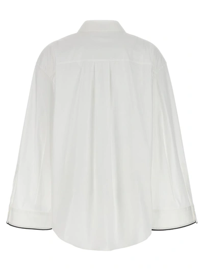 Shop Brunello Cucinelli 'monile' Poplin Shirt In White