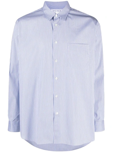 Shop Comme Des Garçons Classic Fit Stripe Shirt In Blue