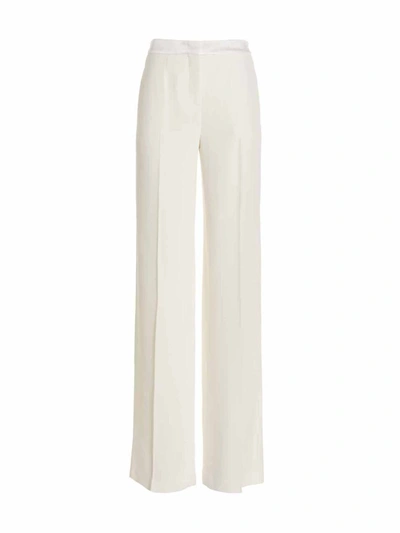 Ermanno Scervino High-waisted Trousers With Belted Detail And Luxurious Fabric Blend In White