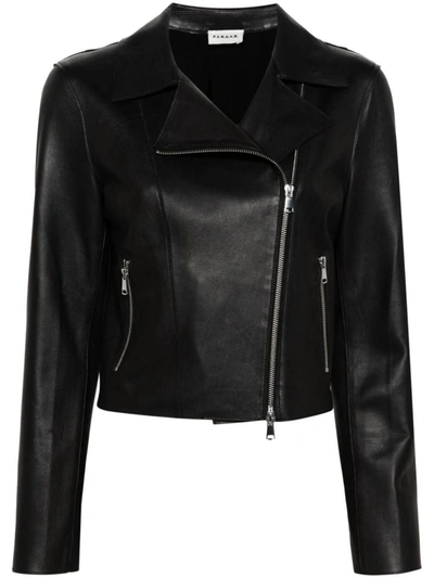 Shop P.a.r.o.s.h . Leather Biker Jacket In Nero