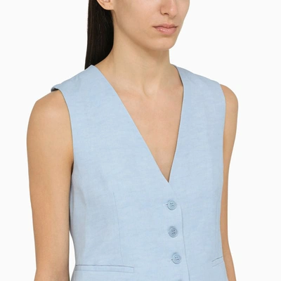 Shop P.a.r.o.s.h . Light Single-breasted Waistcoat In Blue