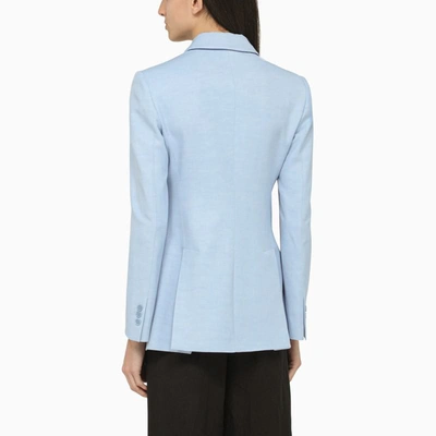 Shop P.a.r.o.s.h . Light Satin Double-breasted Jacket In Blue