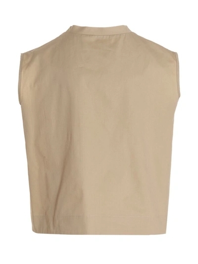 Jejia Sleeveless Blouse With Round Neck In Beige
