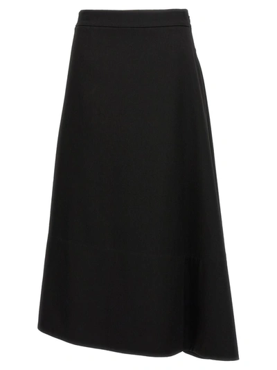 Shop Jil Sander Asymmetrical Skirt In Black