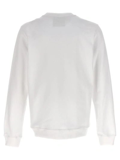 Shop Moschino 'double Smile' Sweatshirt In White/black