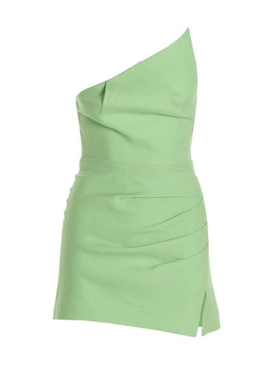 Shop Roland Mouret 'asymmetric' Dress In Green
