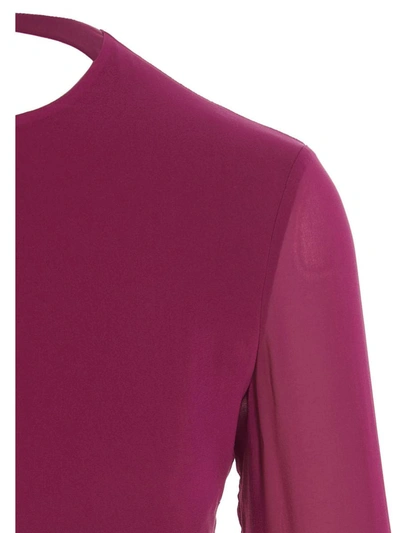 The Andamane Fuchsia Cropped Georgette Top In Fuchsia