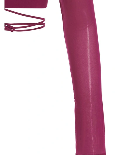 The Andamane Fuchsia Cropped Georgette Top In Fuchsia