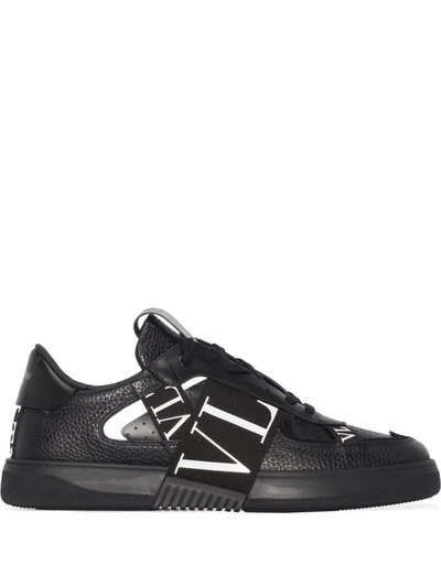 Shop Valentino Garavani Vl7n Leather Sneakers In Black