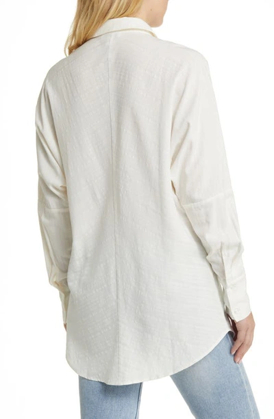 Shop Topshop Oversize Seersucker Button-up Shirt In White