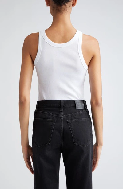 Totême Ribbed Cotton Blend Tank Top In White