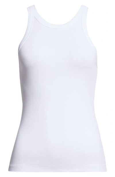 Shop Totême Espera Rib Stretch Organic Cotton Tank In White