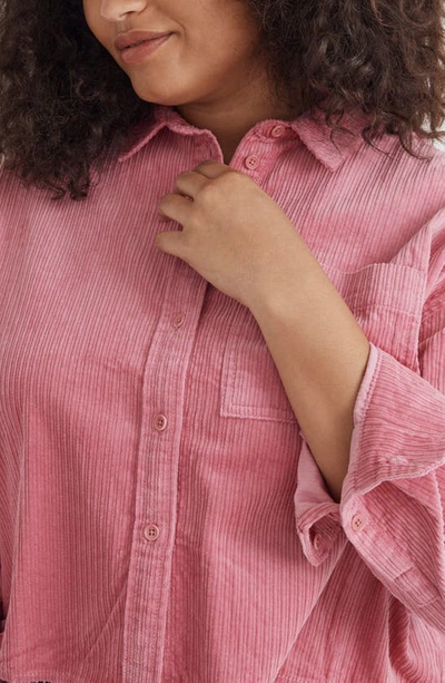 Shop Madewell Variegated Corduroy Button-up Shirt In Nouveau Pink