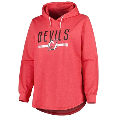 Shop Profile Heather Red New Jersey Devils Plus Size Fleece Pullover Hoodie