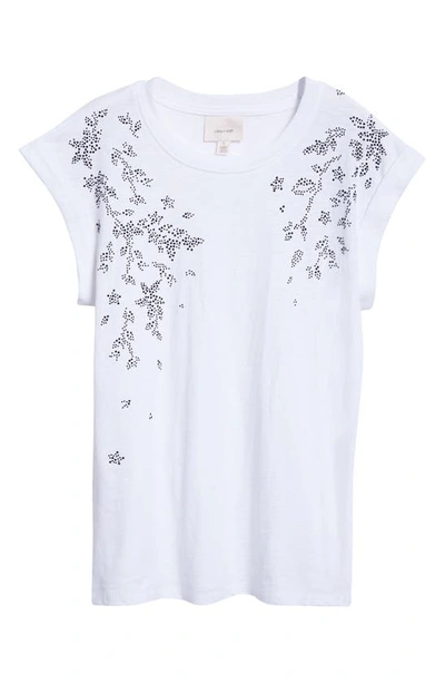 Shop Cinq À Sept Heat-set Lila Vine Bella T-shirt In White/ Black