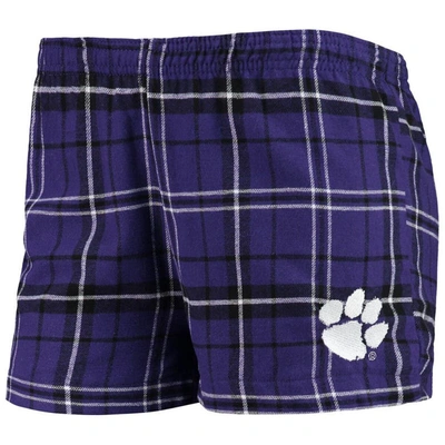 Shop Concepts Sport Purple/white Clemson Tigers Ultimate Flannel Tank Top & Shorts Sleep Set