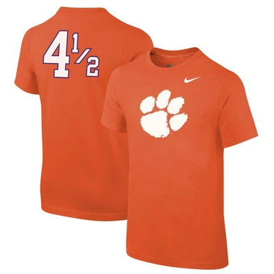 Shop Nike Youth  Orange Clemson Tigers Disney+ #4½ Player T-shirt