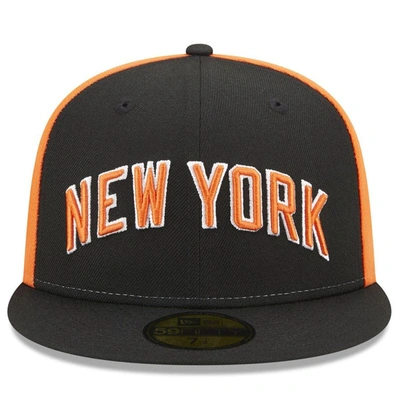 Shop New Era Black New York Knicks 2022/23 City Edition Official 59fifty Fitted Hat