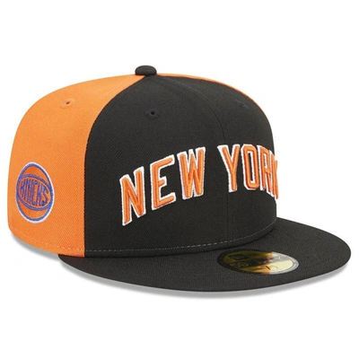 Shop New Era Black New York Knicks 2022/23 City Edition Official 59fifty Fitted Hat