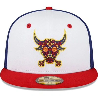Shop New Era White/red Durham Bulls Copa De La Diversion 59fifty Fitted Hat