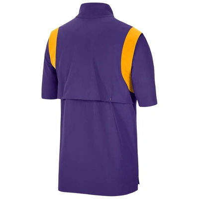 Shop Nike Purple Lsu Tigers Coach Short Sleeve Quarter-zip Jacket
