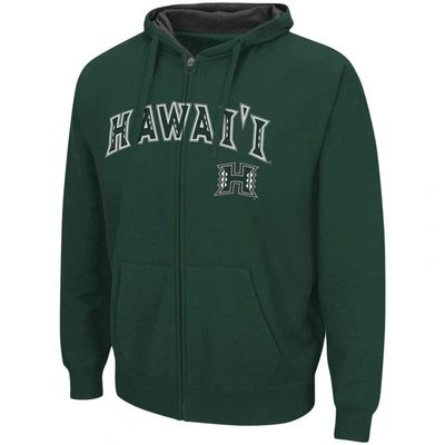 Shop Colosseum Green Hawaii Warriors Arch & Logo 3.0 Full-zip Hoodie