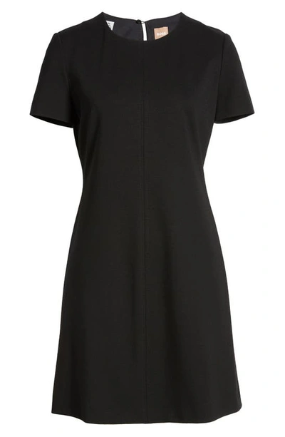 Shop Hugo Boss Donalara Short Sleeve Dress In Black