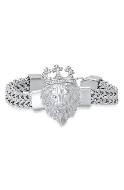 Shop Hmy Jewelry Crystal Lion Bracelet In Metallic