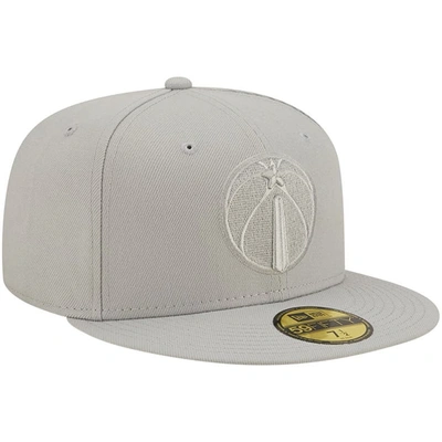 Shop New Era Gray Washington Wizards Logo Color Pack 59fifty Fitted Hat