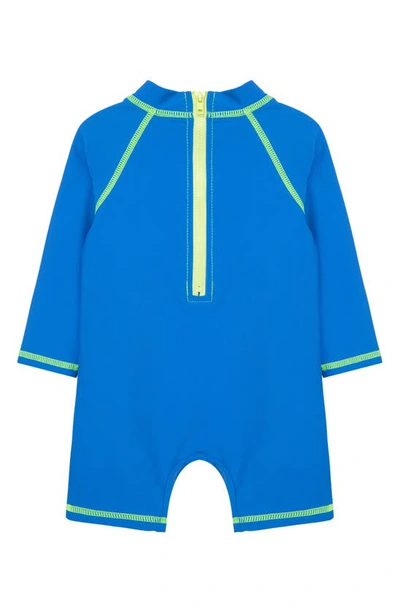 Shop Little Me Submarine Long Sleeve One-piece Rashguard Swimsuit In Blue