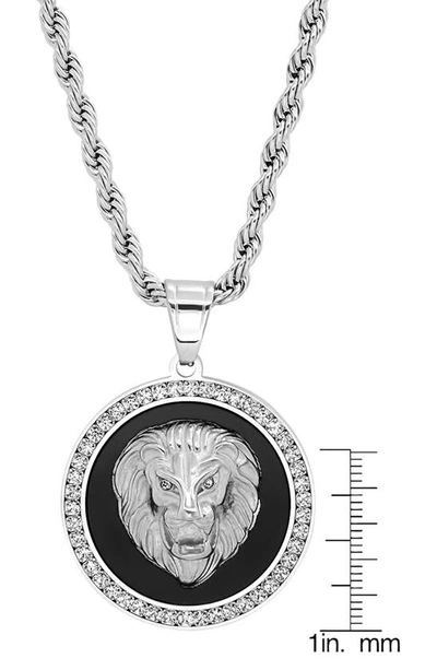 Shop Hmy Jewelry 18k Gold Plated Pave Crystal Lion Pendant Necklace In Metallic