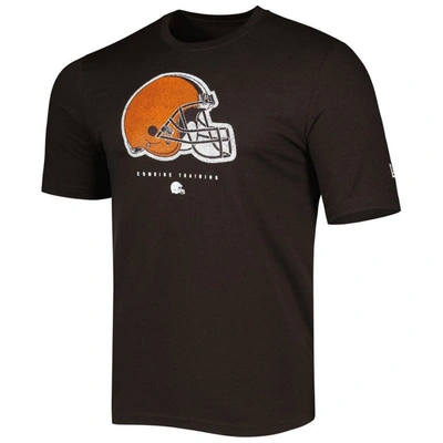 Shop New Era Brown Cleveland Browns Combine Authentic Ball Logo T-shirt