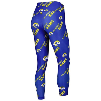 Concepts Sport Royal Los Angeles Rams Breakthrough Allover Print Leggings In Royal