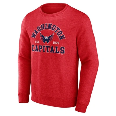 Shop Fanatics Branded Red Washington Capitals Classic Arch Pullover Sweatshirt
