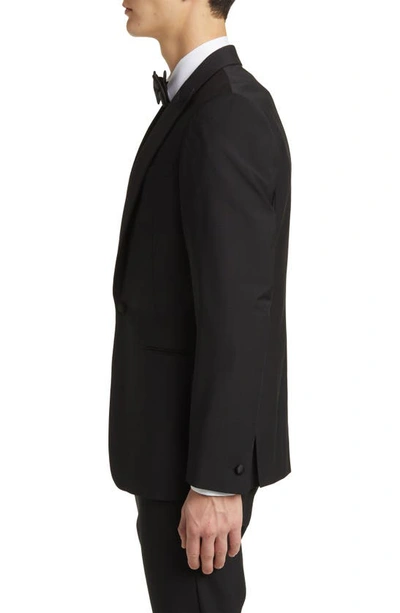 Reiss Chocolate Brown Single-breasted Wool Blend Blazer Slim Fit In Black