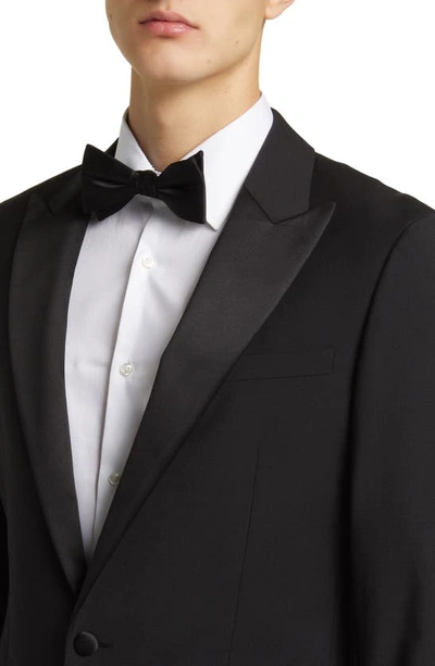 Reiss Chocolate Brown Single-breasted Wool Blend Blazer Slim Fit In Black